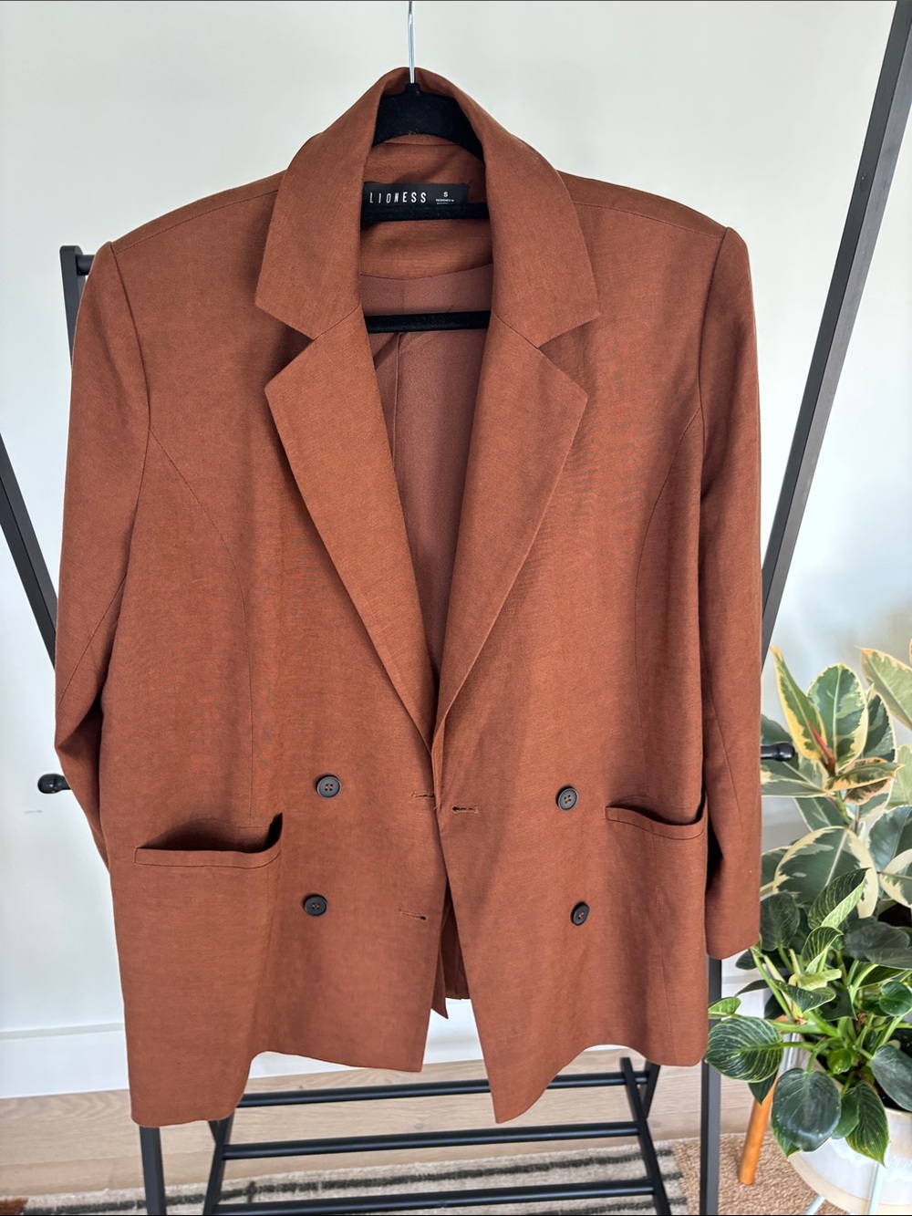 Lioness oversized Double-Breasted Brown Blazer